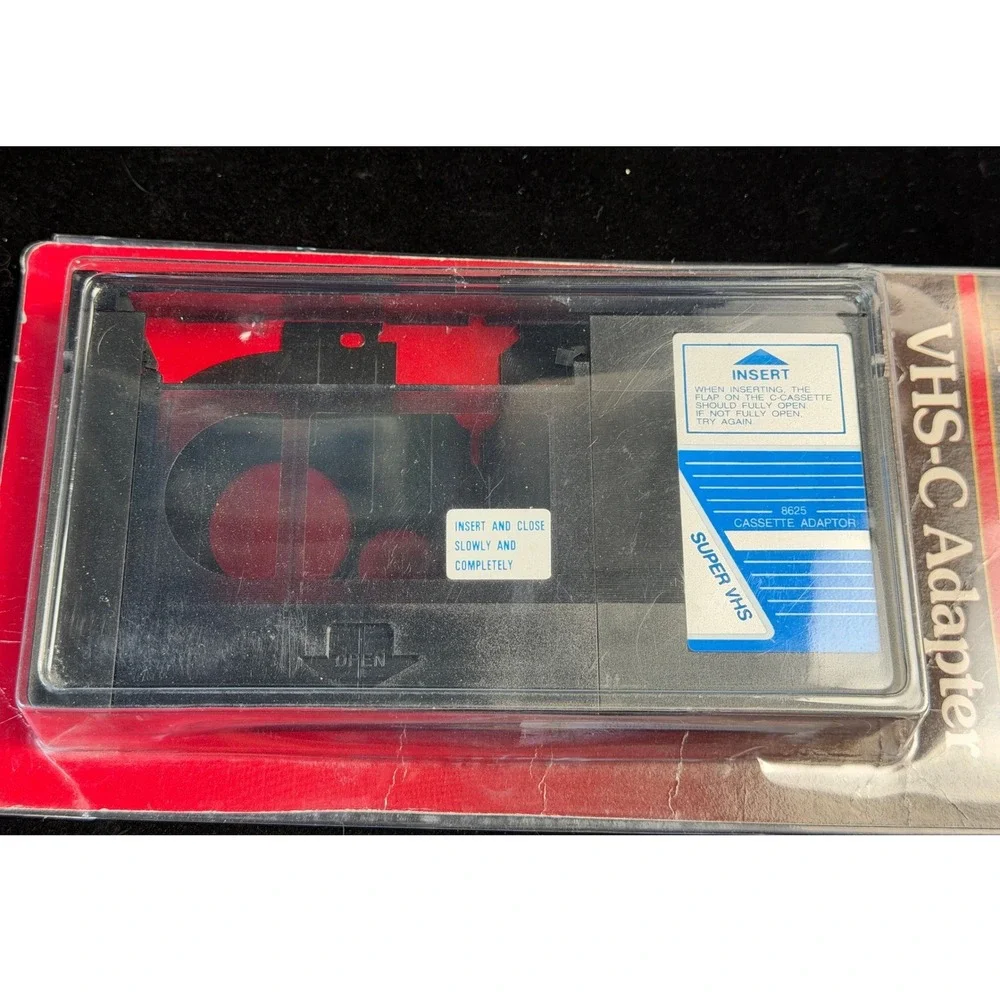 Jasco HE+ VHS-C Adapter Cassette: for VHS VCR Playback HE8625, NEW Sealed
